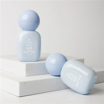 Egendefinert 30 ml glasslotionpumpeflaske med rund hette Private Label